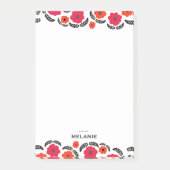 Moderne Oranje en rode Floral Post-it® Notes (Voorkant)