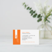 Moderne Oranje en witte consultant - Visitekaartje (Staand voorkant)