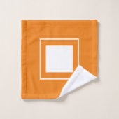 Moderne Oranje en witte monogram handdoekset Bad Handdoek (Wasdoekje)