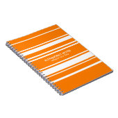 Moderne Oranje en witte strepen Notitieboek (Rechterzijde)