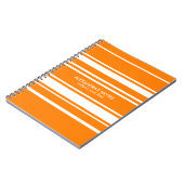 Moderne Oranje en witte strepen Notitieboek (Linkerzijde)