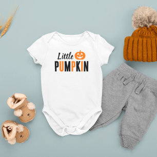 Moderne Oranje en zwarte kleine pompoen Halloween Romper