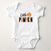 Moderne Oranje en zwarte kleine pompoen Halloween Romper (Voorkant)