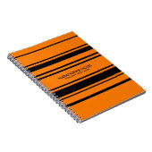 Moderne Oranje en zwarte tapes Notitieboek (Rechterzijde)
