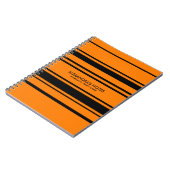 Moderne Oranje en zwarte tapes Notitieboek (Linkerzijde)