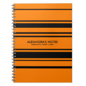 Moderne Oranje en zwarte tapes Notitieboek (Voorkant)