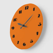Moderne Oranje en zwarte wandklok (Hoek)