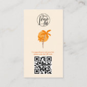 Moderne oranje evenementenplanner foto qr code log visitekaartje (Achterkant)