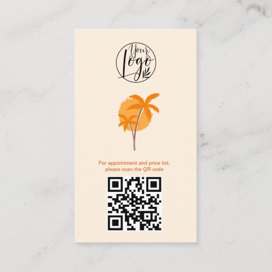 Moderne oranje evenementenplanner foto qr code log visitekaartje (Achterkant)