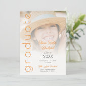 Moderne Oranje Fancy Vellum Overlay Effect Foto Kaart (Staand voorkant)