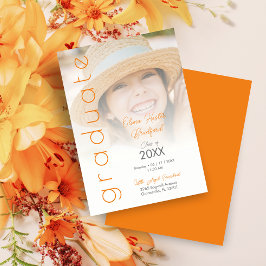 Moderne Oranje Fancy Vellum Overlay Effect Foto Kaart