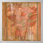 Moderne Oranje Floral Print op gestripte achtergro (Voorkant)