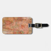 Moderne Oranje Floral Print op gestripte achtergro Bagagelabel (Voorkant horizontaal)