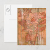 Moderne Oranje Floral Print op gestripte achtergro Briefkaart (Voorkant / Achterkant)