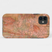 Moderne Oranje Floral Print op gestripte achtergro Case-Mate iPhone Case (Achterkant (horizontaal))