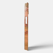 Moderne Oranje Floral Print op gestripte achtergro Case-Mate iPhone Case (Achterkant / Rechts)