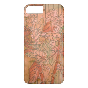 Moderne Oranje Floral Print op gestripte achtergro Case-Mate iPhone Case