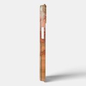 Moderne Oranje Floral Print op gestripte achtergro Case-Mate iPhone Case (Achterkant / Rechts)