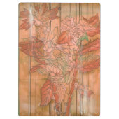 Moderne Oranje Floral Print op gestripte achtergro Klembord (Achterkant)