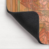 Moderne Oranje Floral Print op gestripte achtergro Muismat (Hoek)