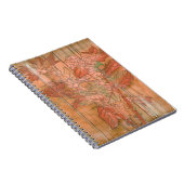 Moderne Oranje Floral Print op gestripte achtergro Notitieboek (Rechterzijde)