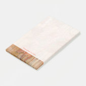 Moderne Oranje Floral Print op gestripte achtergro Post-it® Notes (Schuin)