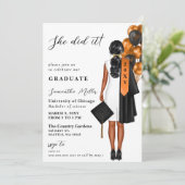 Moderne Oranje foto deed ze het Afstuderen Kaart (Staand voorkant)