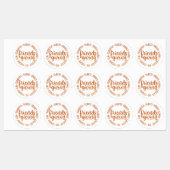 Moderne Oranje Friendsgiving Circle Labels (Vel)