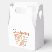 Moderne Oranje Friendsgiving overgebleven doos Bedankdoosjes (Geopend)