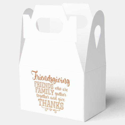 Moderne Oranje Friendsgiving overgebleven doos Bedankdoosjes (Geopend)