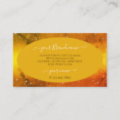 Moderne Oranje gele marmer Glitter Stars Monogram Visitekaartje (Achterkant)