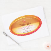Moderne Oranje gele oceaan product labels glitter (Envelop)