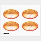 Moderne Oranje gele oceaan product labels glitter (Vel)