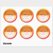 Moderne Oranje gele oceaan product labels glitter (Vel)