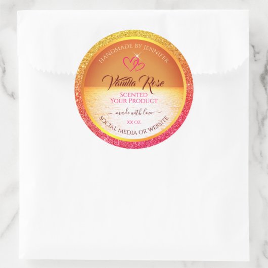 Moderne Oranje gele oceaan product labels glitter (Tas)