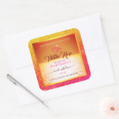 Moderne Oranje gele oceaan product labels glitter (Envelop)