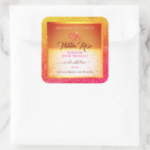 Moderne Oranje gele oceaan product labels glitter (Tas)