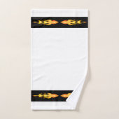 Moderne Oranje Gele Vuurvlam op zwart-wit Bad Handdoek (Handdoek)