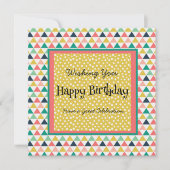 Moderne Oranje Geometrische goudStippen met Blauwg (Voorkant)