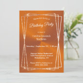 Moderne Oranje Glitter Lijst Verjaardag Kaart (Staand voorkant)