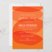 Moderne Oranje Graduation Party Kaart (Voorkant)