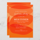 Moderne Oranje Graduation Party Kaart (Voorkant / Achterkant)