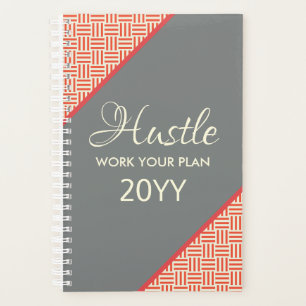 Moderne Oranje Grijze Geometrische Hustle 2019 Planner