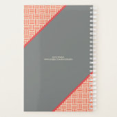 Moderne Oranje Grijze Geometrische Hustle 2019 Planner (Achterkant)
