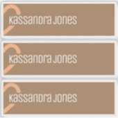 Moderne Oranje hartvorm  bruin halfhart Sticker (Voorkant)