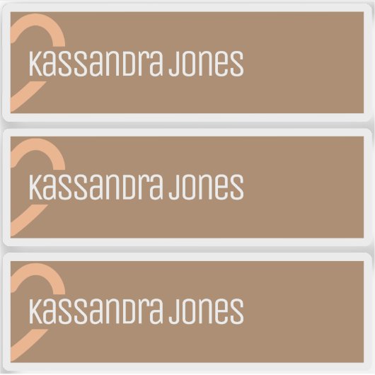 Moderne Oranje hartvorm bruin halfhart Sticker (Voorkant)