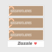 Moderne Oranje hartvorm bruin halfhart Sticker (Vel)