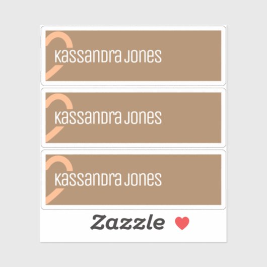 Moderne Oranje hartvorm  bruin halfhart Sticker (Vel)