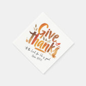 Moderne Oranje Herfst Dankbaarheid Zegen Penseel S Servet (Hoek)
