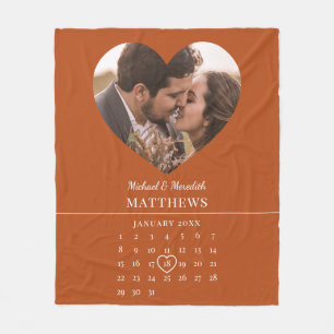 Moderne Oranje Herfst Huwelijksjubileum Agenda Fleece Deken